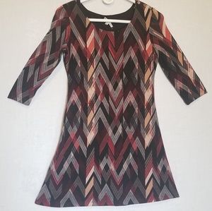 Charlotte Russe Black & Burgundy Midi Dress